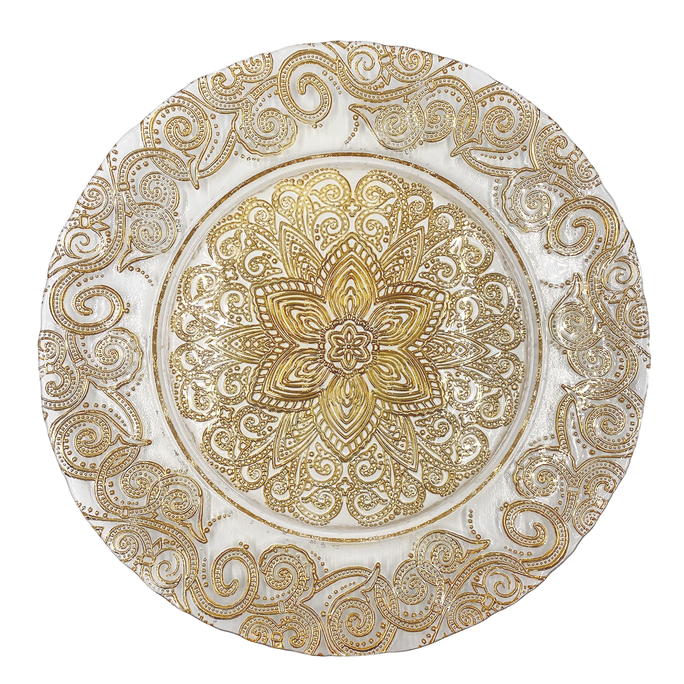 Henna - Glass Charger Plate In Gold (Item # 0294) 1 Henna - Glass Charger Plate In Gold (Item # 0294)