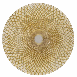 Mandala - Glass Charger Plate In Gold / White (Item # 0230)