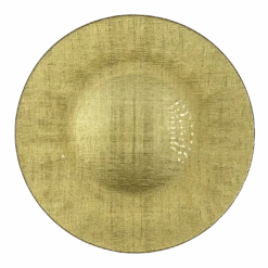 Linen - Glass Charger Plate In Gold (Item # 0236)