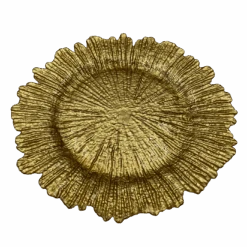 Reef - Glass Charger Plate In Gold (Item # 0126) -Urquid Linen Shop Gold 3 12eb80b8 beb4 4c4f 83ac 0c0bf22b68bf