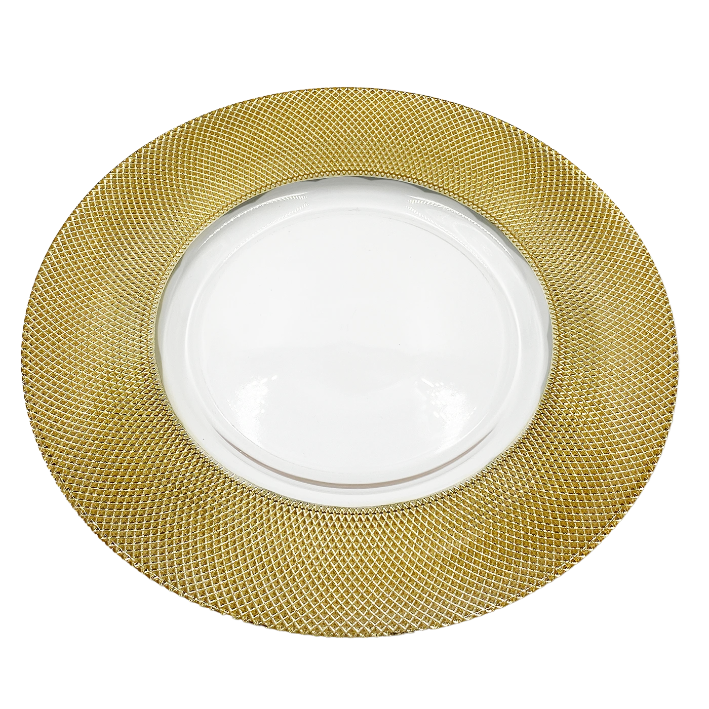 Dotted - Glass Charger Plate In Gold (Item # 0027) 3 Dotted - Glass Charger Plate In Gold (Item # 0027) - Image 3