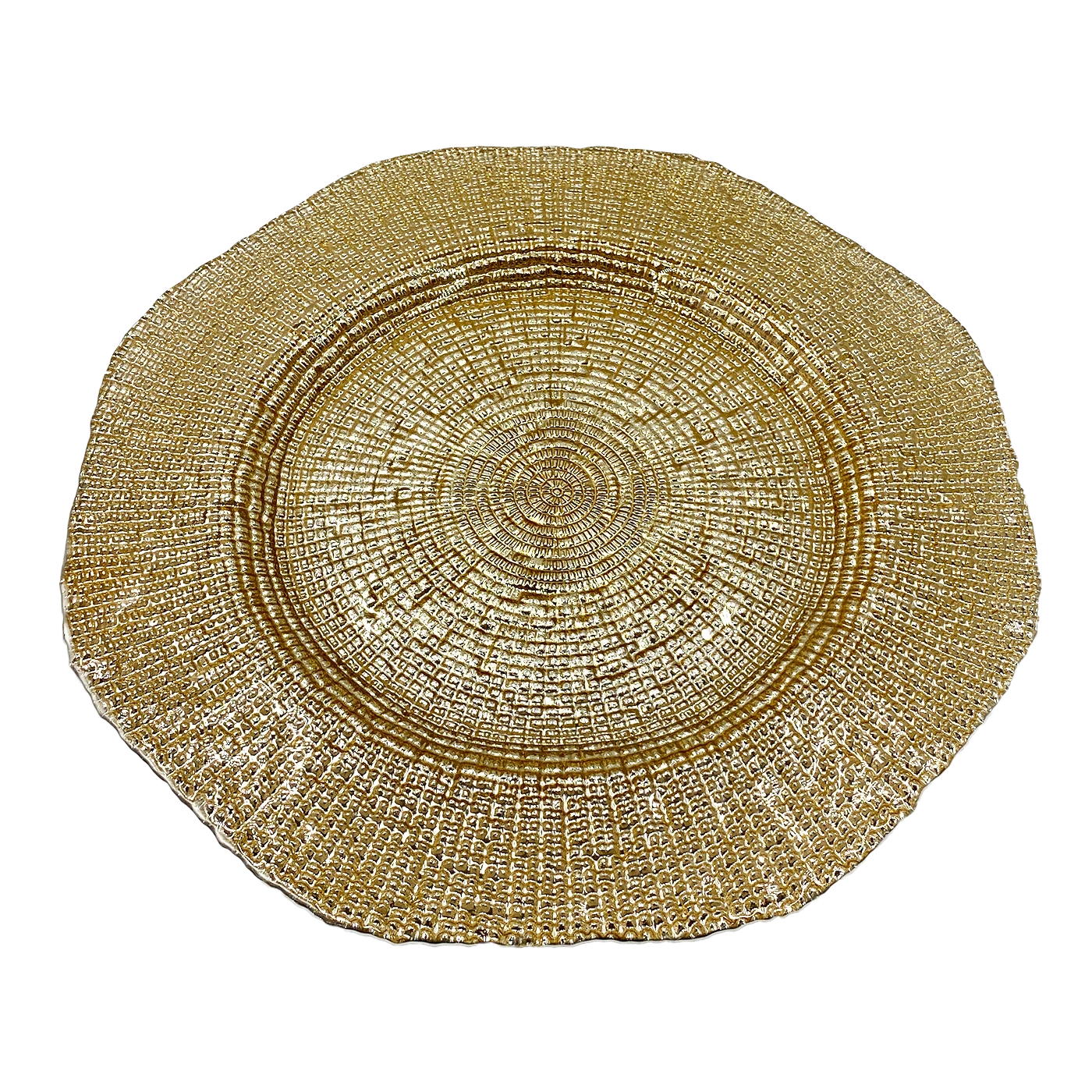 Hexagon - Glass Charger Plate In Gold (Item # 0248) 3 Hexagon - Glass Charger Plate In Gold (Item # 0248) - Image 3