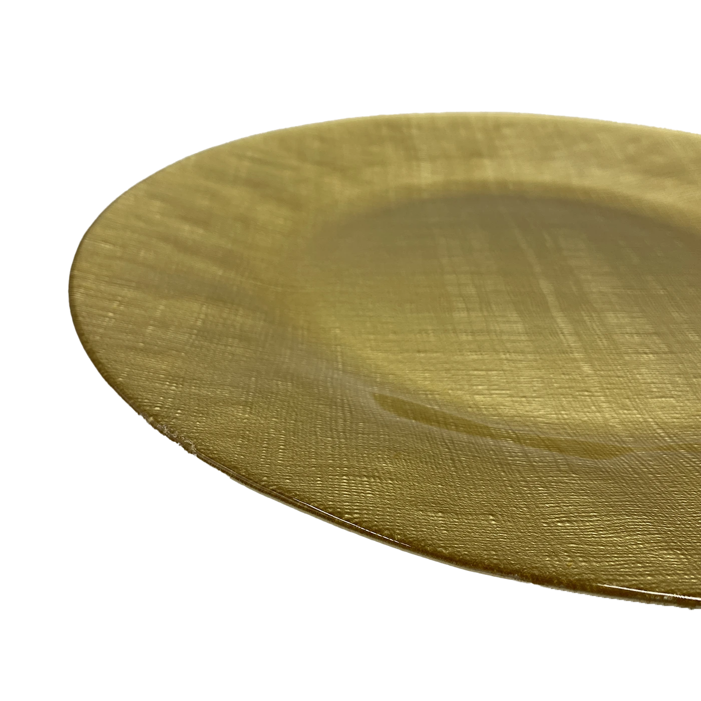 Linen - Glass Charger Plate In Gold (Item # 0236) 2 Linen - Glass Charger Plate In Gold (Item # 0236) - Image 2