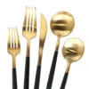 Luna Modero Flatware/Cutlery In Gold/Black