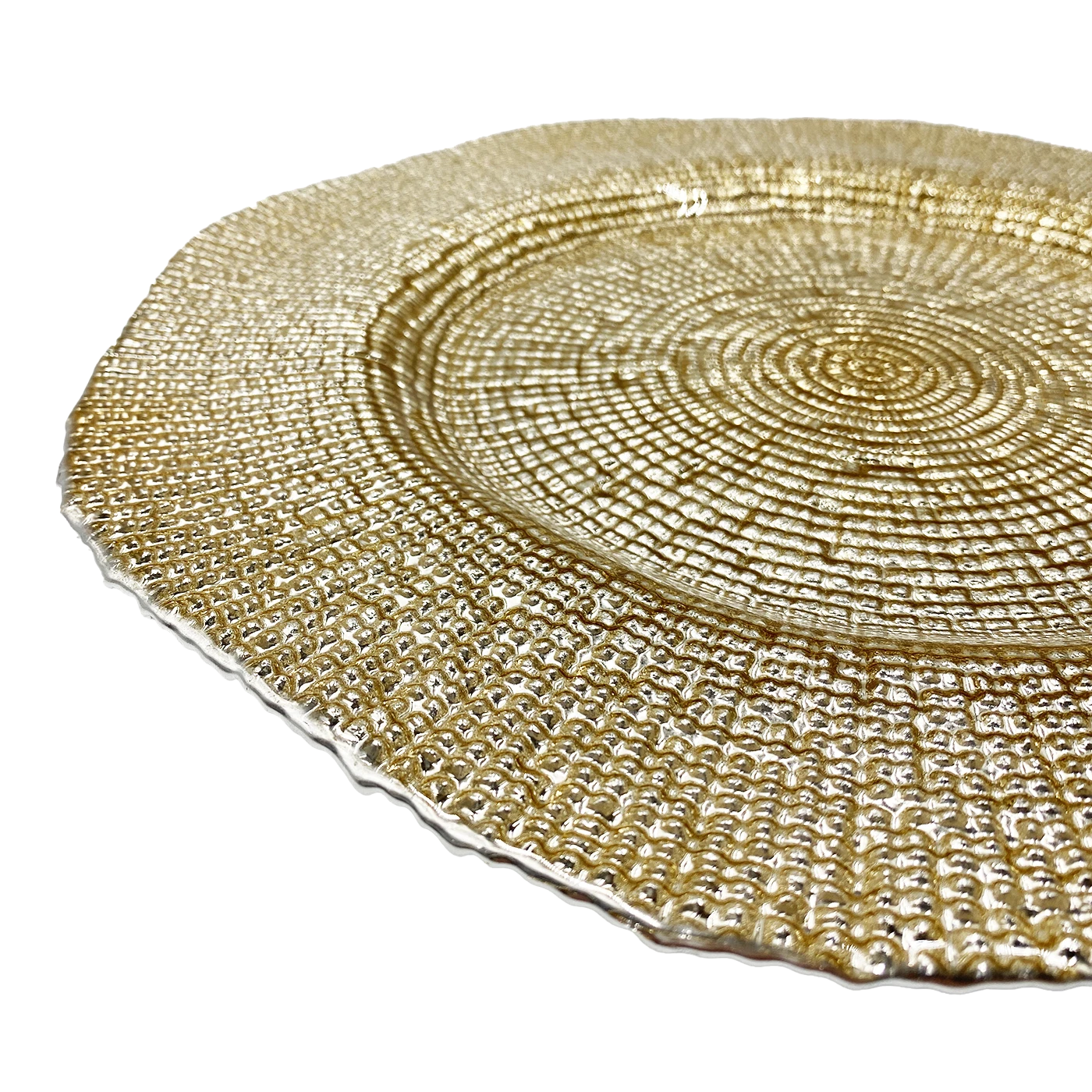 Hexagon - Glass Charger Plate In Gold (Item # 0248) 2 Hexagon - Glass Charger Plate In Gold (Item # 0248) - Image 2