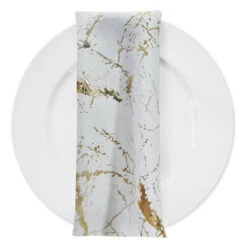 Marble Jacquard Table Napkin In Gold