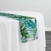 Tropical Print (Dupioni) Table Runner In Green