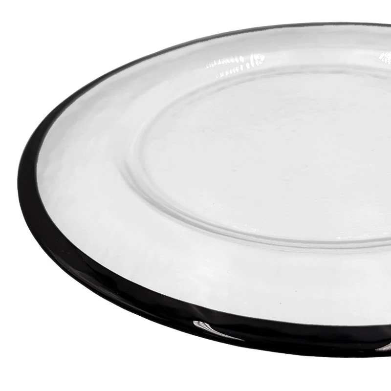 Halo - Glass Charger Plate In Black (Item # 0212) 2 Halo - Glass Charger Plate In Black (Item # 0212) - Image 2