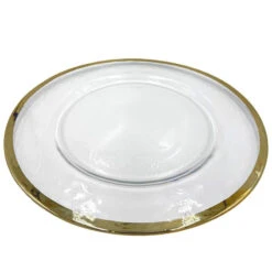 Halo - Glass Charger Plate In Champagne (Item # 0212) 5 Halo - Glass Charger Plate In Champagne (Item # 0212) -Urquid Linen Shop HaloChampGold2
