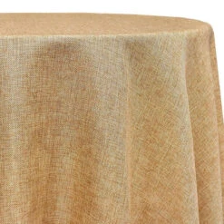 1pc - Imitation Burlap Table Linen In 90"x132" Banquet - Honey