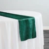 Lush Velvet Table Runner In Hunter Green