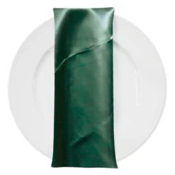 Bridal Satin Table Napkin In Hunter Green 38
