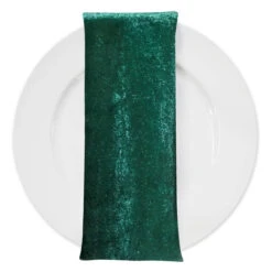 Lush Velvet Table Napkin In Hunter Green