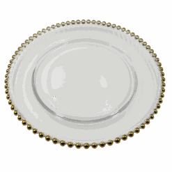 Beaded - Glass Charger Plate In Gold (Item # 0239) 7 Beaded - Glass Charger Plate In Gold (Item # 0239) -Urquid Linen Shop IMG 3948