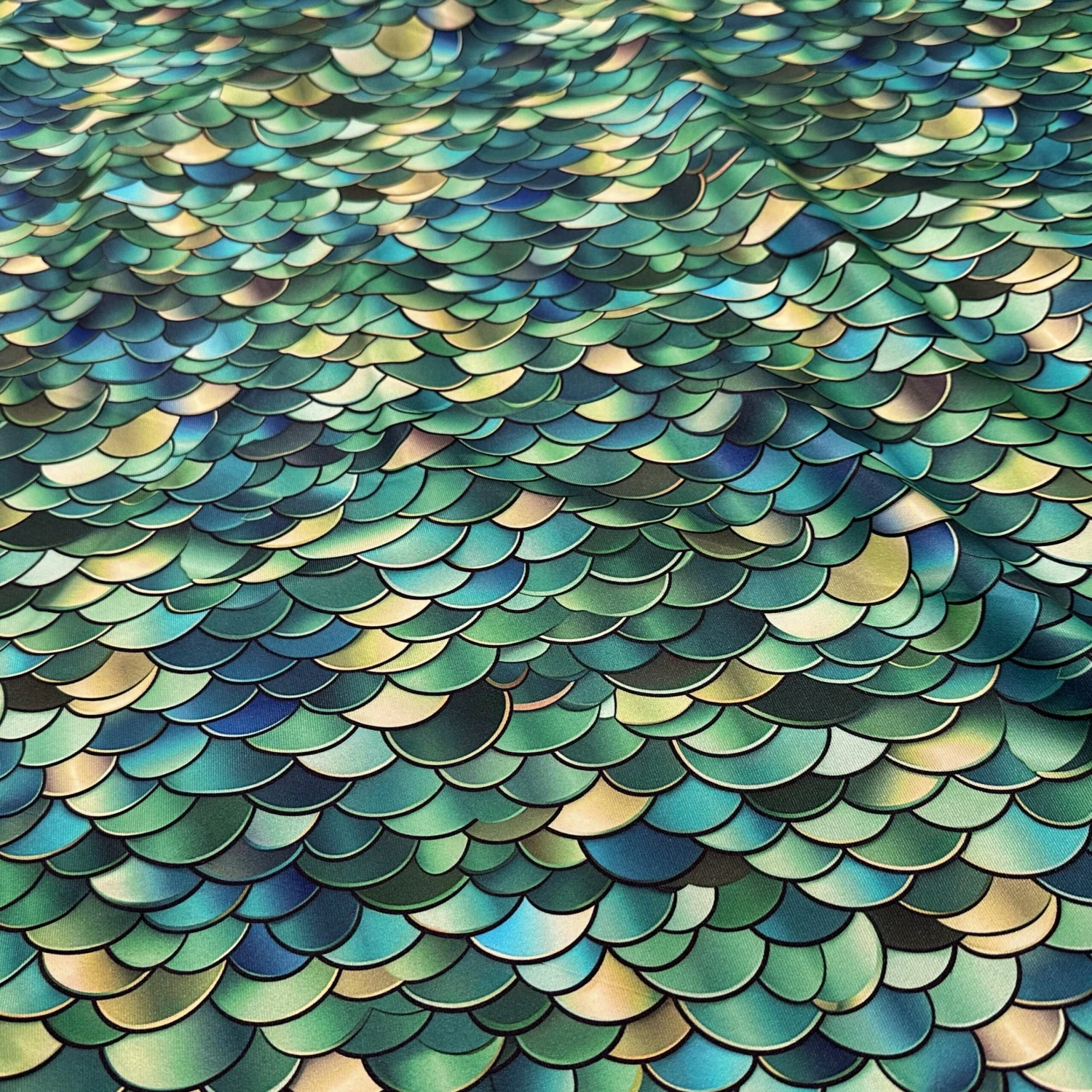 Mermaid (Poly Print) Table Runner In Emerald 4 Mermaid (Poly Print) Table Runner In Emerald - Image 4