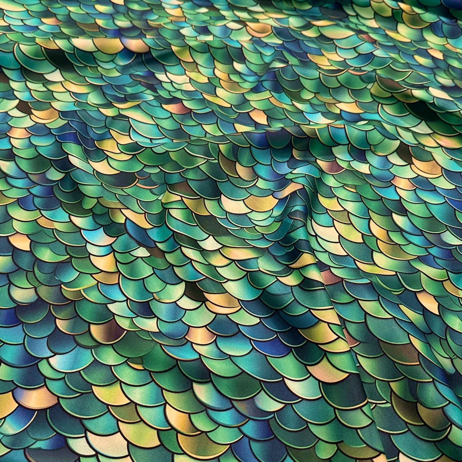 Mermaid (Poly Print) Table Runner In Emerald 3 Mermaid (Poly Print) Table Runner In Emerald - Image 3