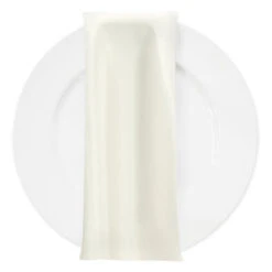 Lamour (Dull) Satin Table Napkin In Ivory 1111