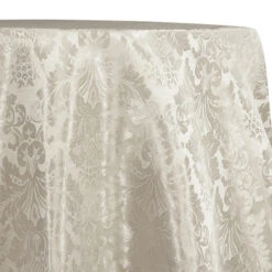 Damask Poly Table Linen In Ivory