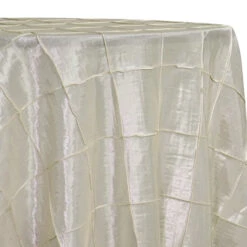 2pcs - 4" Pintuck Taffeta Table Linen 180" Round- Ivory