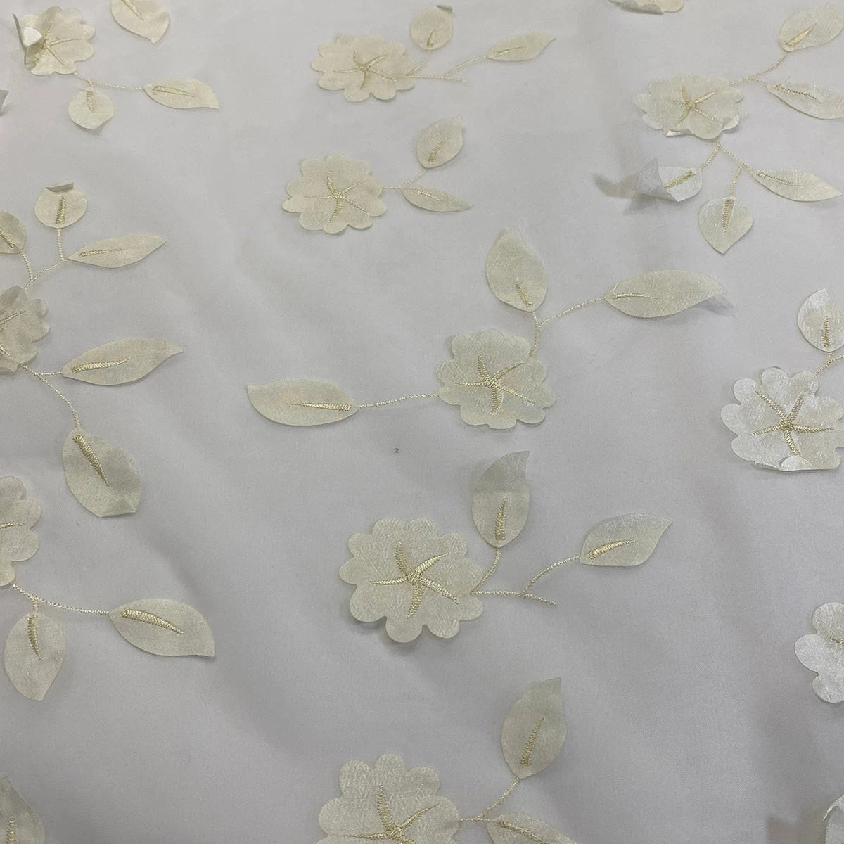 1pc - Lily Petal Table Linen 90" Round - Ivory 2 1pc - Lily Petal Table Linen 90" Round - Ivory - Image 2