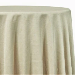 2pcs - Rustic Linen Table Linen In Ivory (96" Round)