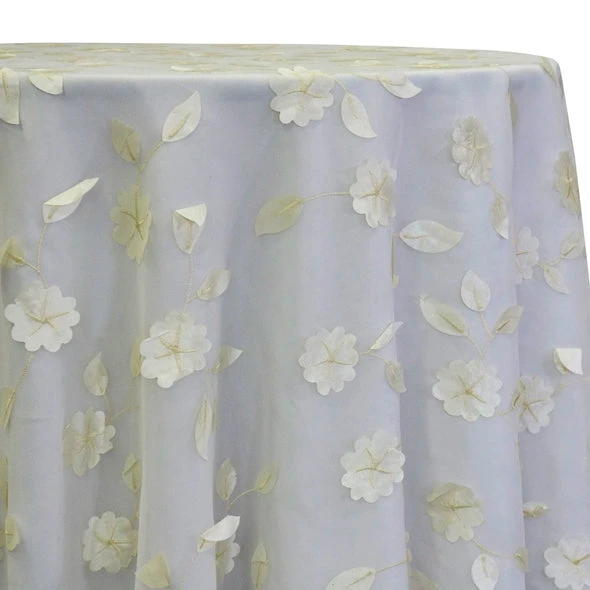 1pc - Lily Petal Table Linen 90" Round - Ivory 1 1pc - Lily Petal Table Linen 90" Round - Ivory