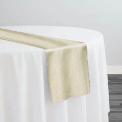 Rustic Linen Table Runner In Ivory