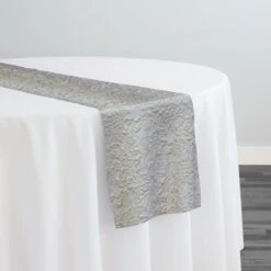 Lucia Jacquard Table Runner In Ivory