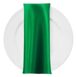 Lamour (Dull) Satin Table Napkin In Kelly Green 1260