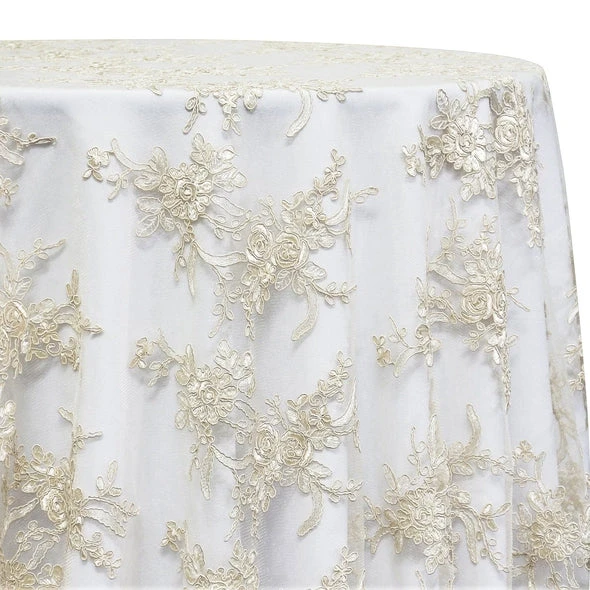 Laylani Lace Table Linen In Ivory 1 Laylani Lace Table Linen In Ivory