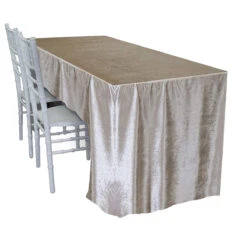 Lush Velvet Banquet Fitted Tablecloths - Hospitality Line -Urquid Linen Shop LegOpen2taupe