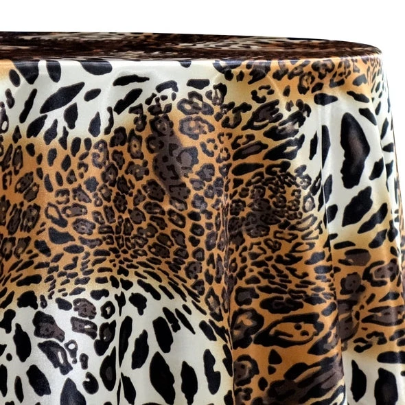 1pc - Animal Print Table Linen In Leopard (120" Round) 1 1pc - Animal Print Table Linen In Leopard (120" Round)
