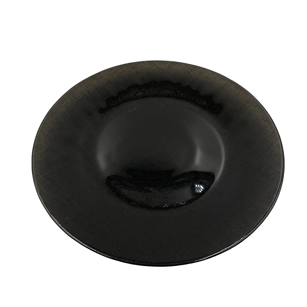 Linen - Glass Charger Plate In Black (Item # 0236) 3 Linen - Glass Charger Plate In Black (Item # 0236) - Image 3