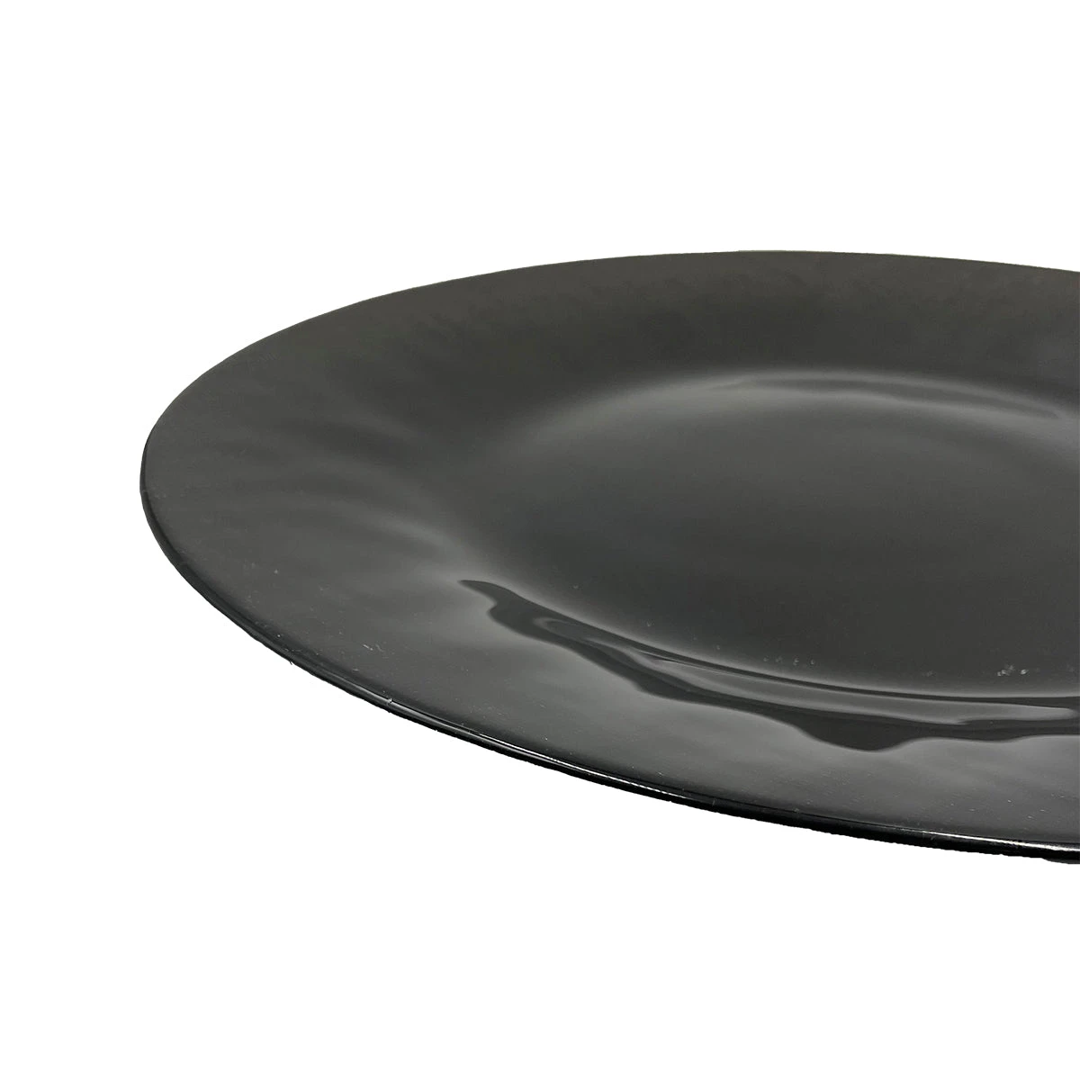 Linen - Glass Charger Plate In Black (Item # 0236) 2 Linen - Glass Charger Plate In Black (Item # 0236) - Image 2
