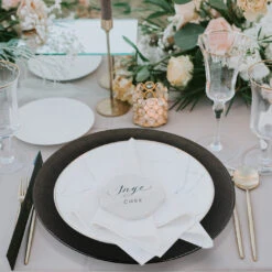 Linen - Glass Charger Plate In Black (Item # 0236) 7 Linen - Glass Charger Plate In Black (Item # 0236) -Urquid Linen Shop LinenBlacktable