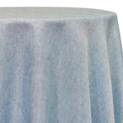 Imitation Burlap Table Linen In LT Blue