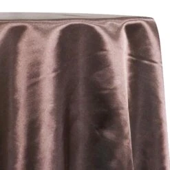 1pc - Shantung Satin (Reversible) Table Linen In Mocha (134" Round)