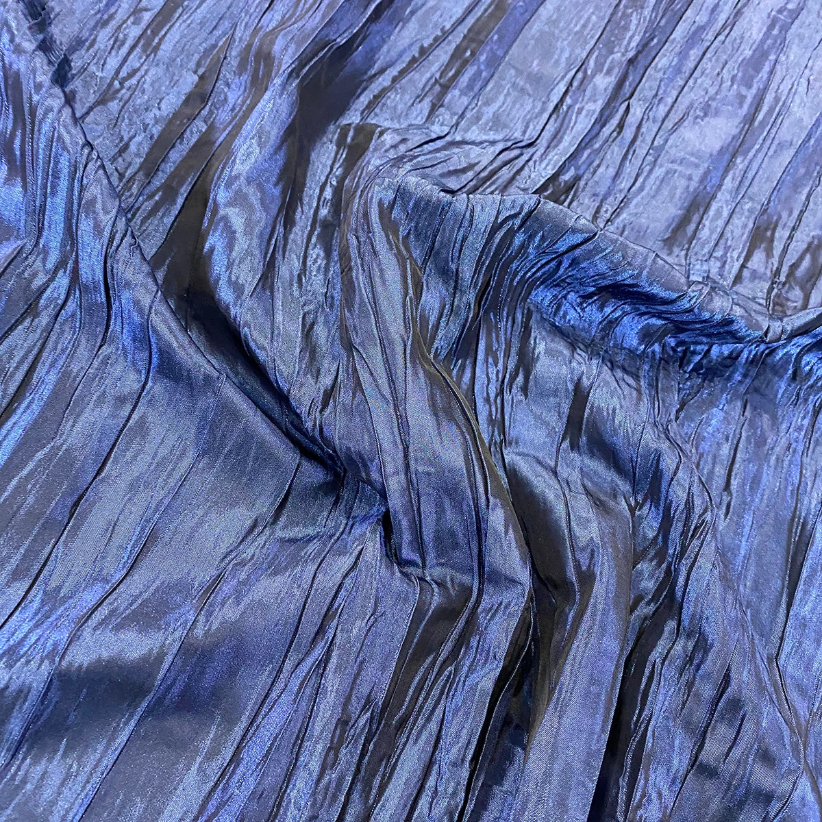 1pc - Accordion Taffeta Table Linen In Navy (132" Round) 3 1pc - Accordion Taffeta Table Linen In Navy (132" Round) - Image 3