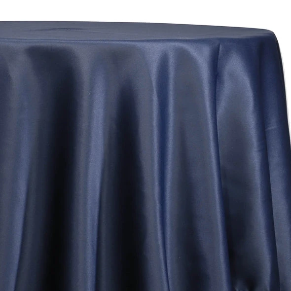 Lamour (Dull) Satin Table Linen In Navy 1245 1 Lamour (Dull) Satin Table Linen In Navy 1245