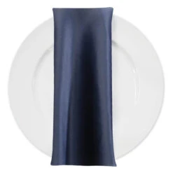 Lamour (Dull) Satin Table Napkin In Navy 1245