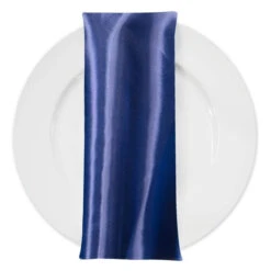 Bridal Satin Table Napkin In Navy 245