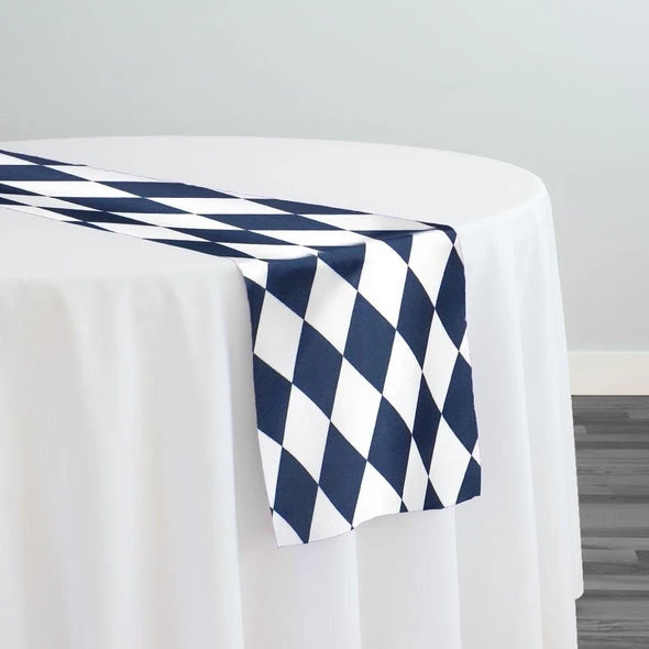 Harlequin Print (Lamour) Table Runner In Navy 1 Harlequin Print (Lamour) Table Runner In Navy