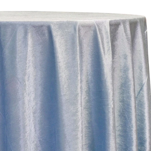 Lush Velvet Table Linen In Baby Blue 1 Lush Velvet Table Linen In Baby Blue