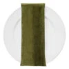 Lush Velvet Table Napkin In Olive