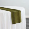 Lush Velvet Table Runner In Olive