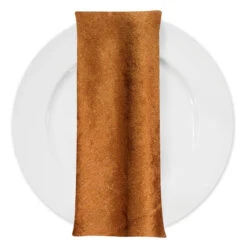 Lush Velvet Table Napkin In Rust