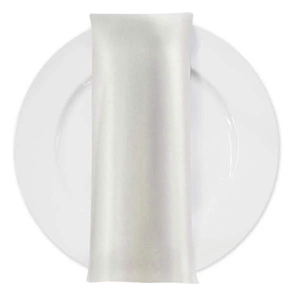 Lamour (Dull) Satin Table Napkin In Off White 1105 2 Lamour (Dull) Satin Table Napkin In Off White 1105 - Image 2