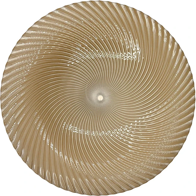 Omni Swirl - Glass Charger Plate In Champagne (Item # 0347) 1 Omni Swirl - Glass Charger Plate In Champagne (Item # 0347)
