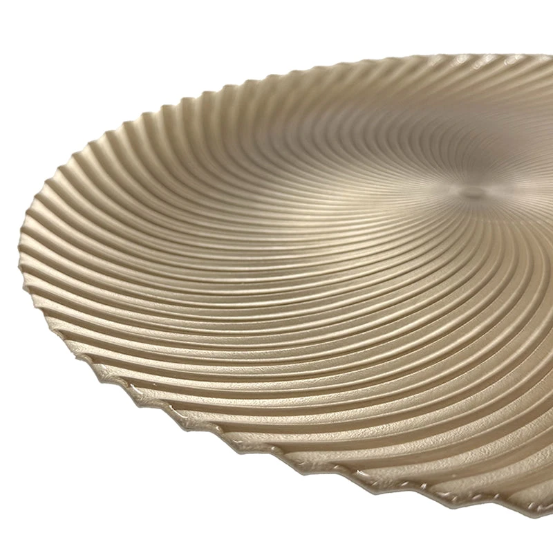 Omni Swirl - Glass Charger Plate In Champagne (Item # 0347) 2 Omni Swirl - Glass Charger Plate In Champagne (Item # 0347) - Image 2