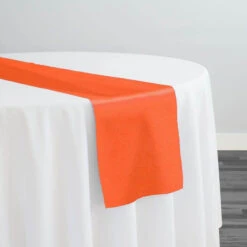 Premium Poly (Poplin) Table Runner In Orange 1405
